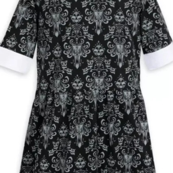 Disney Haunted Mansion Wall Papper Dress Glows In The Dark Sz L - Picture 7 of 9